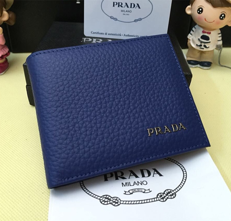 Prada Men's Leather Wallet 0334 Blue [prada-551346] - $127.50 ...
