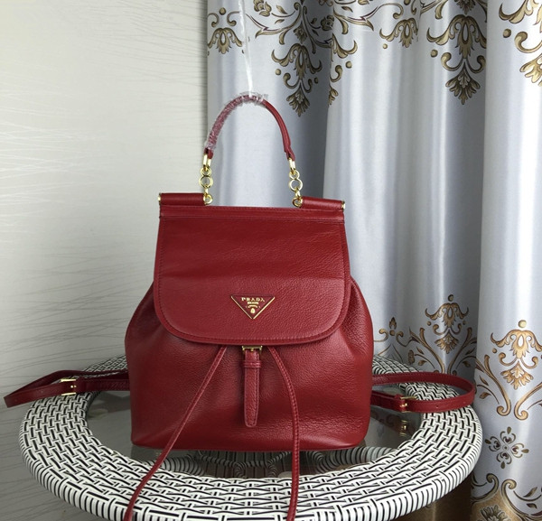 Prada Leather Backpack 1129 Dark Red [prada-1129 Dark Red] - $272.70 ...